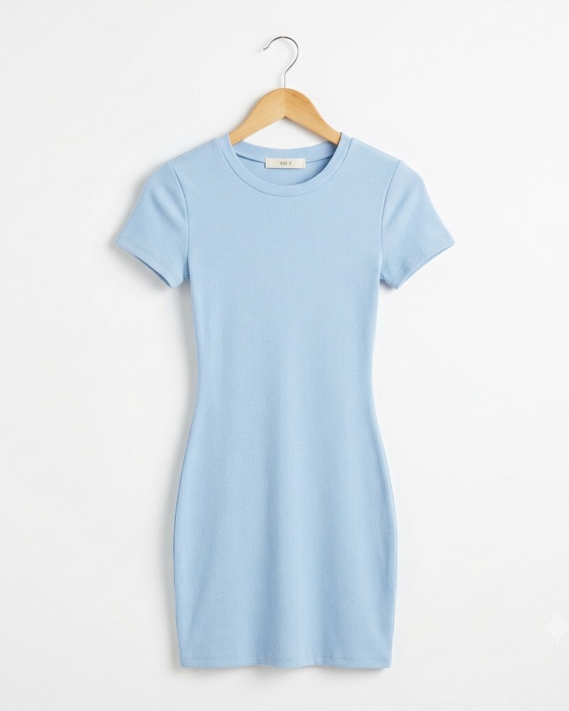 Blue silk day dress